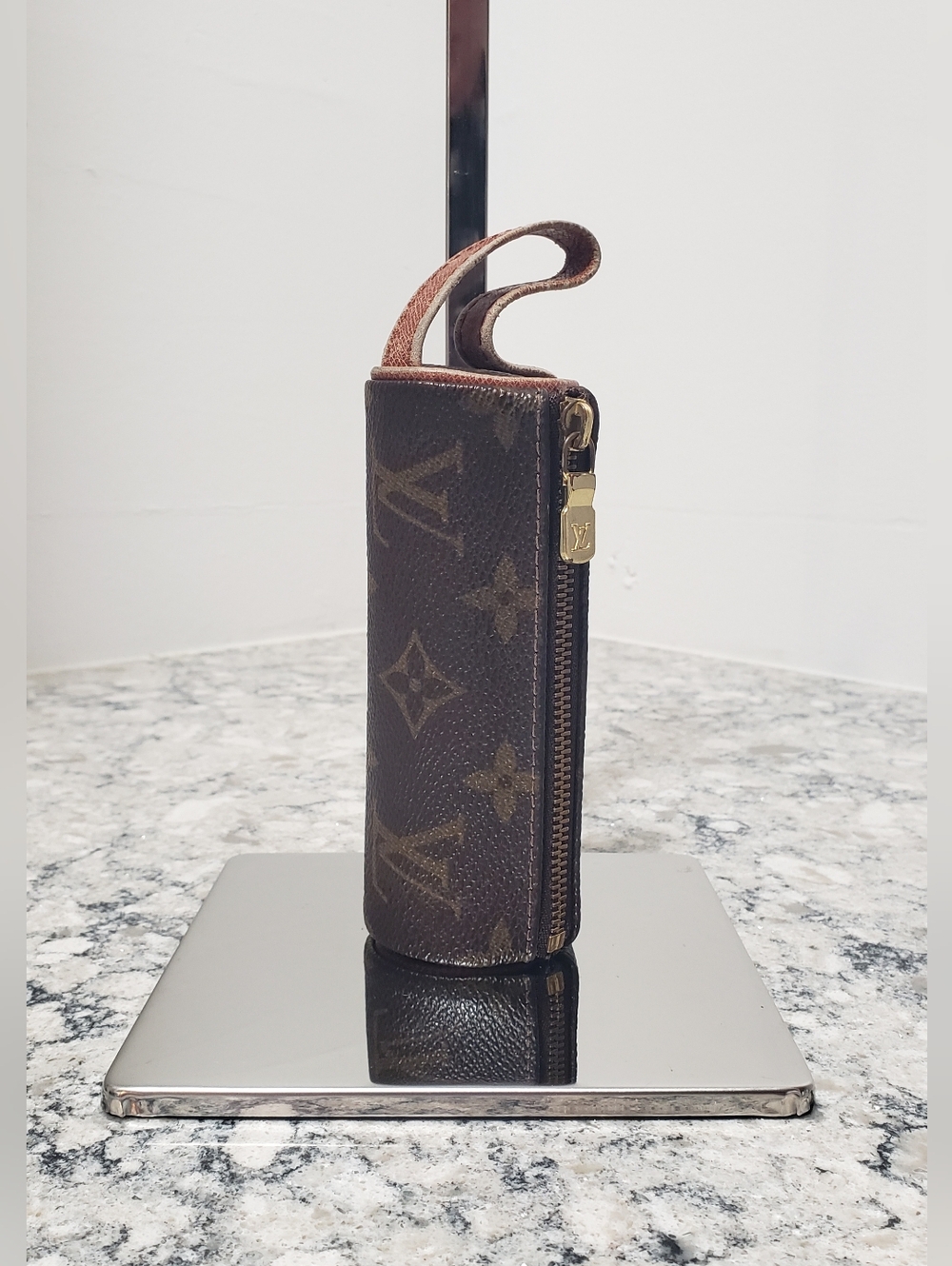 Vintage Louis Vuitton Monogram Trousse Ronde Golf Ball Holder Pouch
